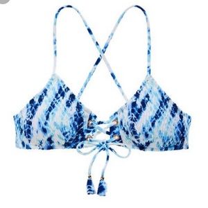 Victoria secret blue tie dye bikini top.